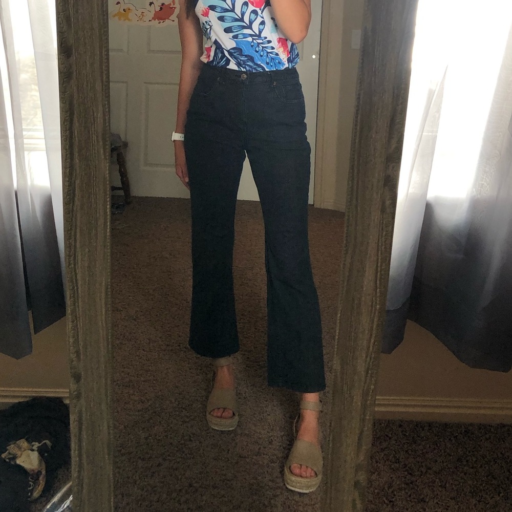 Women's black bootcut/ straight leg/ flare jeans